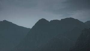 Preview wallpaper mountains, rocks, evening, fog
