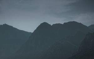 Preview wallpaper mountains, rocks, evening, fog