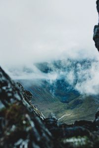 Preview wallpaper mountains, rocks, fog, distance