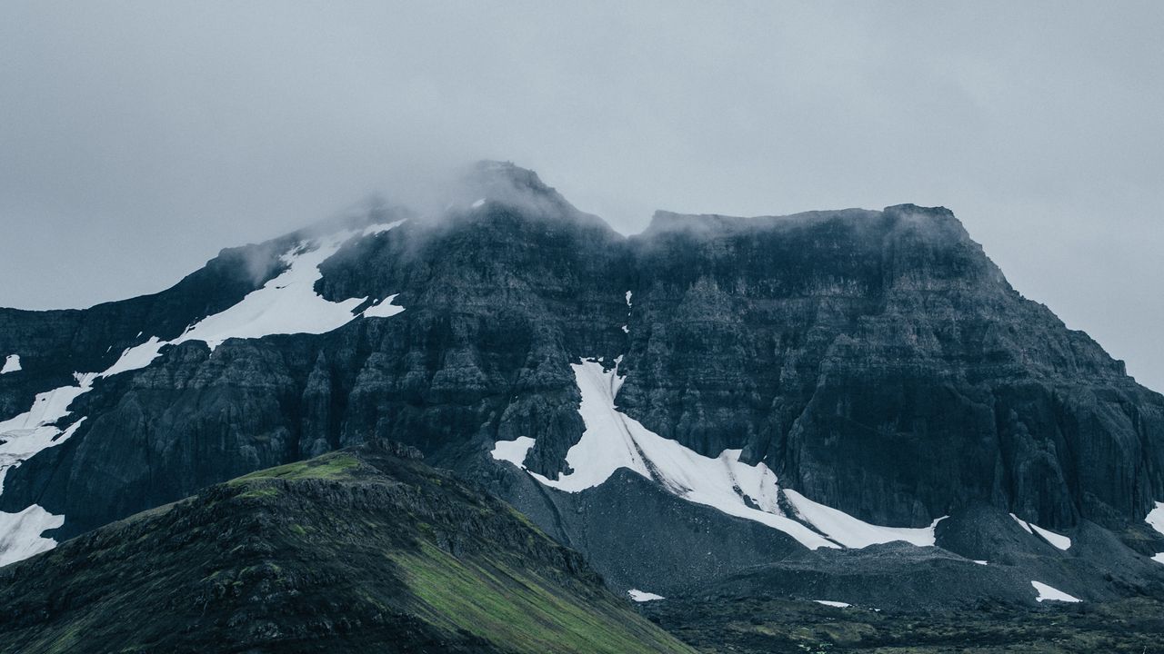 Wallpaper mountains, rocks, fog, clouds