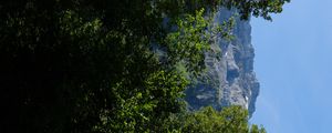 Preview wallpaper mountains, rocks, forest, trees, nature, summer