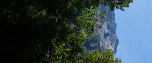 Preview wallpaper mountains, rocks, forest, trees, nature, summer