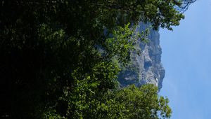Preview wallpaper mountains, rocks, forest, trees, nature, summer
