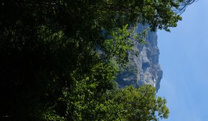 Preview wallpaper mountains, rocks, forest, trees, nature, summer