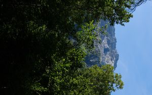 Preview wallpaper mountains, rocks, forest, trees, nature, summer