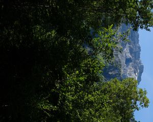 Preview wallpaper mountains, rocks, forest, trees, nature, summer