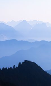 Preview wallpaper mountains, rocks, forest, trees, distance