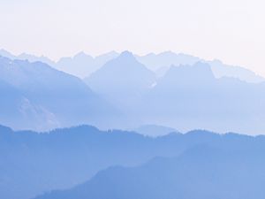 Preview wallpaper mountains, rocks, forest, trees, distance