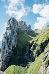 Preview wallpaper mountains, rocks, gorge, slope, greenery