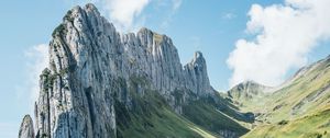 Preview wallpaper mountains, rocks, gorge, slope, greenery