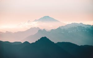 Preview wallpaper mountains, rocks, hills, distance, fog