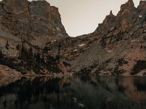Preview wallpaper mountains, rocks, lake, shore, landscape