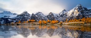 Preview wallpaper mountains, rocks, lake, reflection, canada