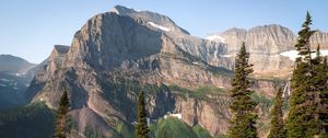 Preview wallpaper mountains, rocks, lake, spruce, sky