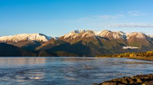 Preview wallpaper mountains, rocks, lake, water, sky