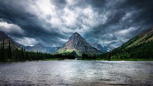 Preview wallpaper mountains, rocks, lake, trees