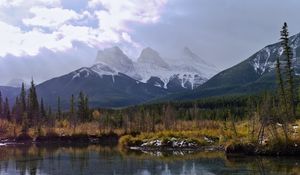 Preview wallpaper mountains, rocks, lake, reflection, landscape