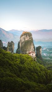 Preview wallpaper mountains, rocks, landscape, valley, town