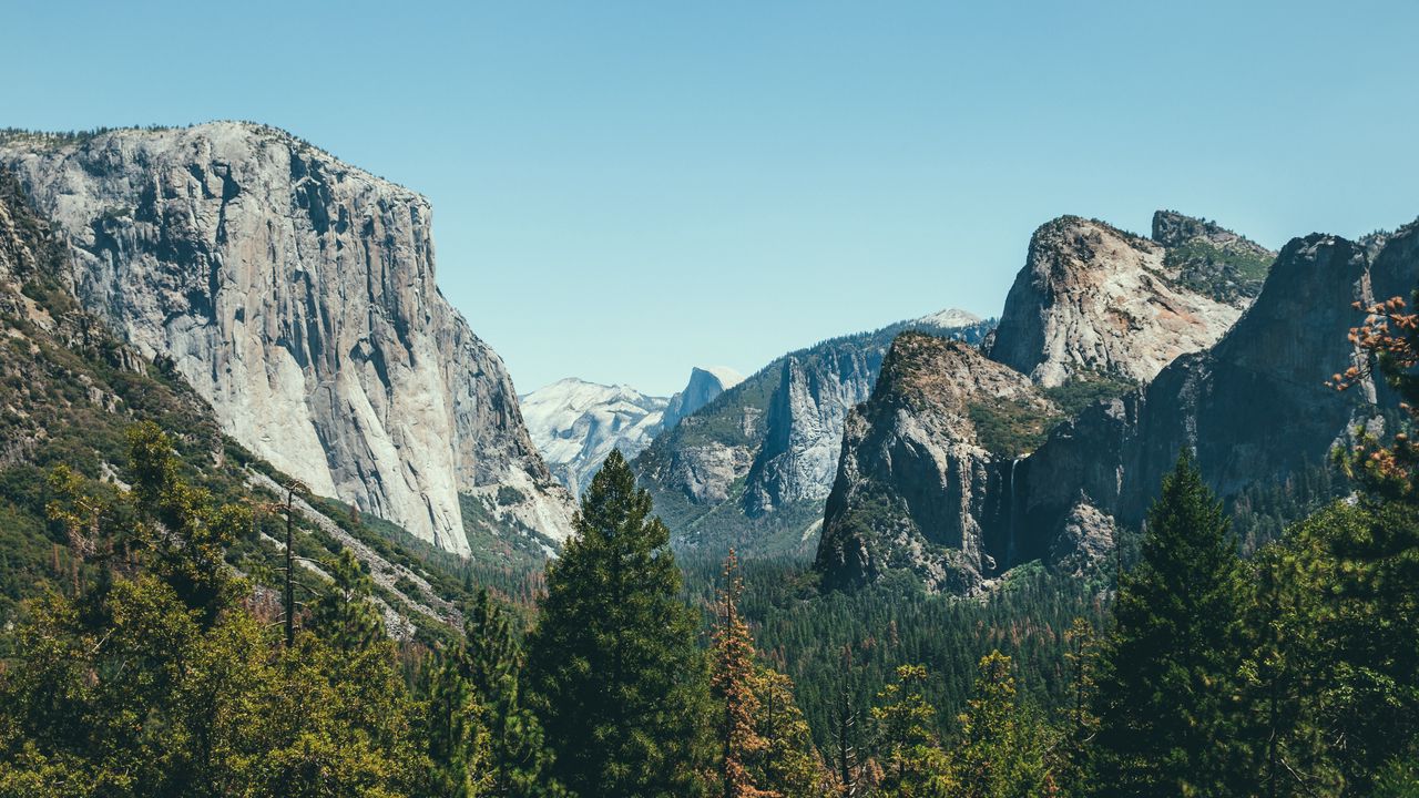 Wallpaper mountains, rocks, landscape, trees, nature