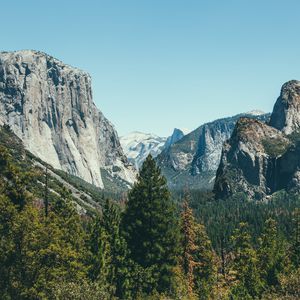 Preview wallpaper mountains, rocks, landscape, trees, nature