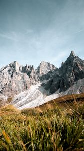 Preview wallpaper mountains, rocks, lawn, grass, landscape