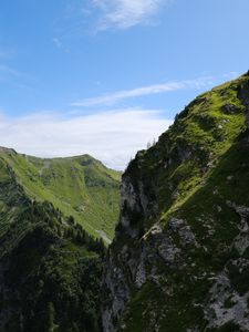 Preview wallpaper mountains, rocks, moss, sky, nature