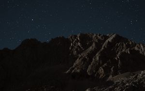 Preview wallpaper mountains, rocks, night, stars, starry sky
