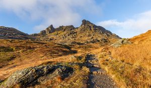 Preview wallpaper mountains, rocks, path, nature
