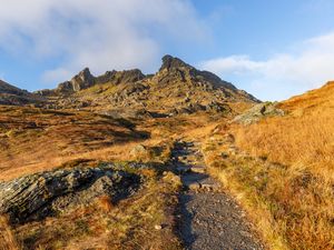 Preview wallpaper mountains, rocks, path, nature