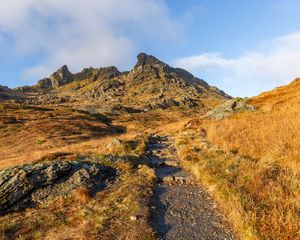 Preview wallpaper mountains, rocks, path, nature