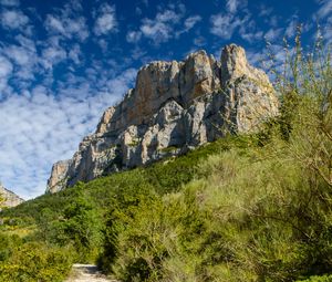 Preview wallpaper mountains, rocks, path, courses, grass