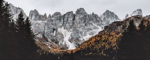 Preview wallpaper mountains, rocks, peak, forest, landscape