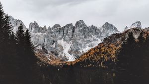 Preview wallpaper mountains, rocks, peak, forest, landscape