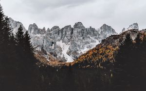 Preview wallpaper mountains, rocks, peak, forest, landscape