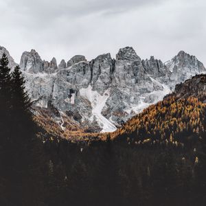 Preview wallpaper mountains, rocks, peak, forest, landscape