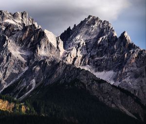 Preview wallpaper mountains, rocks, peak, slope, forest