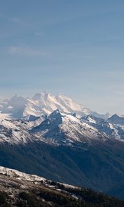 Preview wallpaper mountains, rocks, peak, slope, snow