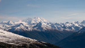 Preview wallpaper mountains, rocks, peak, slope, snow