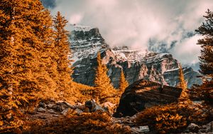 Preview wallpaper mountains, rocks, peaks, trees, landscape