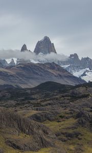 Preview wallpaper mountains, rocks, peaks, cloud, landscape