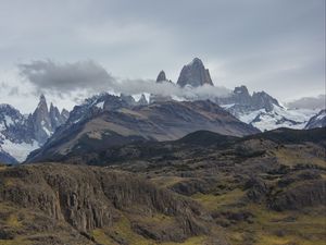 Preview wallpaper mountains, rocks, peaks, cloud, landscape