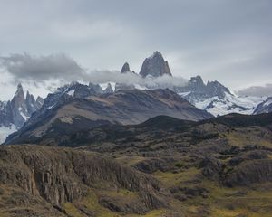 Preview wallpaper mountains, rocks, peaks, cloud, landscape