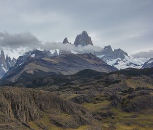 Preview wallpaper mountains, rocks, peaks, cloud, landscape