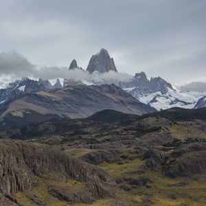 Preview wallpaper mountains, rocks, peaks, cloud, landscape