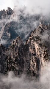 Preview wallpaper mountains, rocks, peaks, clouds, mountain range