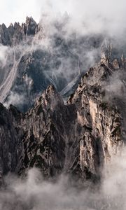 Preview wallpaper mountains, rocks, peaks, clouds, mountain range