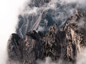 Preview wallpaper mountains, rocks, peaks, clouds, mountain range