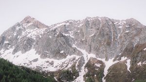 Preview wallpaper mountains, rocks, peaks, snow, trees