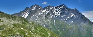 Preview wallpaper mountains, rocks, peaks, moss, lake