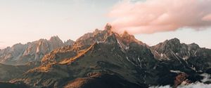 Preview wallpaper mountains, rocks, peaks, fog, clouds